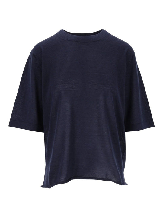 Nala Fine Knit Cashmere Top Knitwear Blue