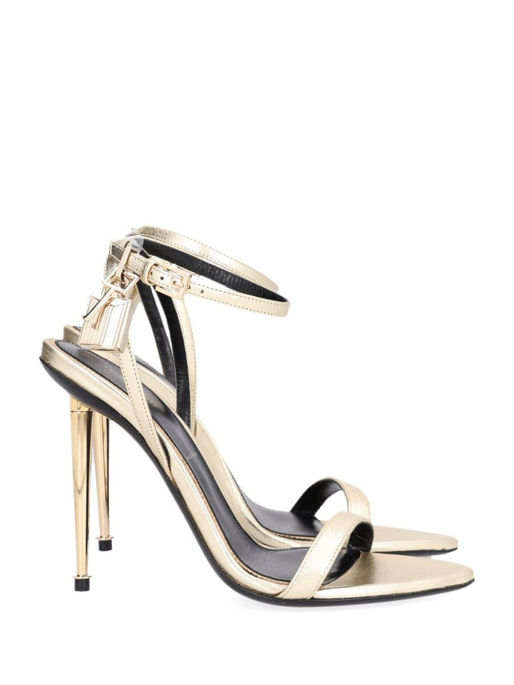 Tom Ford Padlock Sandal With Heel Sandals - Gold | d298c983e6fee1e085a0734ba40d3ae2b8cf519b