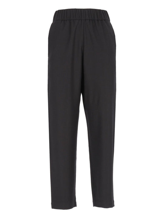 Pantalone Jole25 Flan 99 Lana 1 Elastan Trousers Black