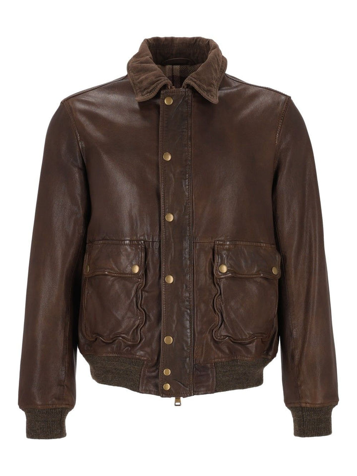 Al Duca D'Aosta Leather Bomber Jacket Jackets - Brown | c195b819660c1130d8ff59b46923b6d1b5c4c017