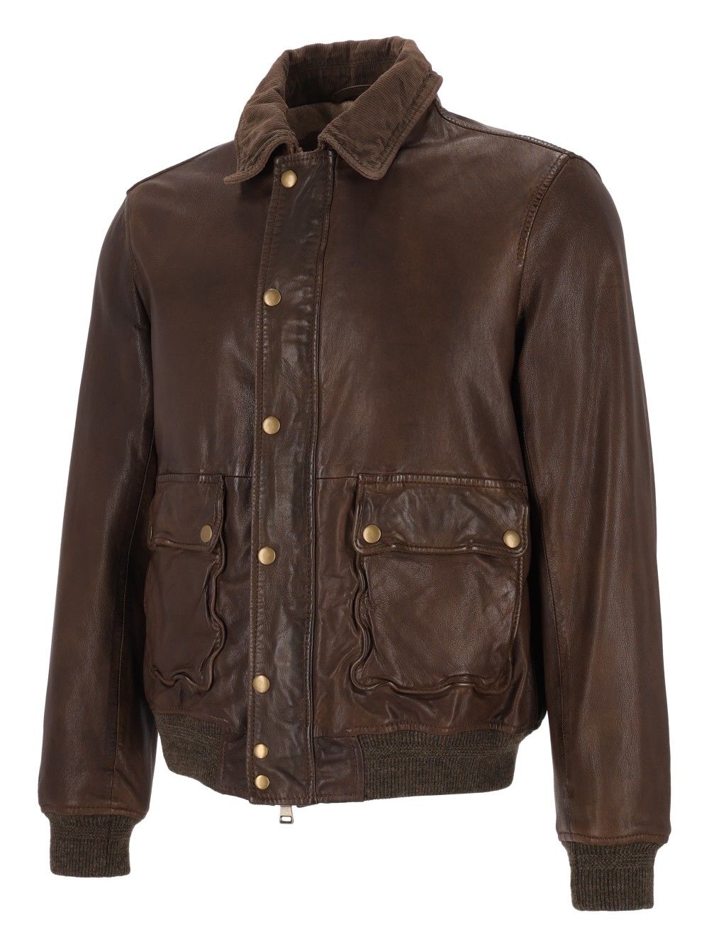 Al Duca D'Aosta Leather Bomber Jacket Jackets - Brown | 84d2b45b9a6fe56c684a5a984e2e4ba8b4368934