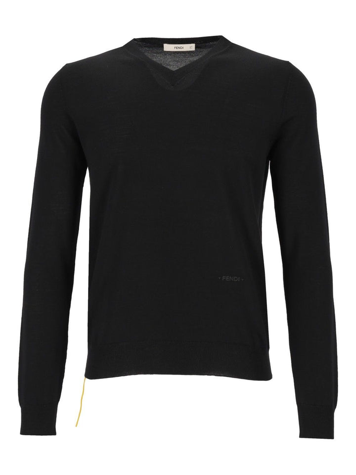 Fendi Merino Wool Sweater Knitwear - Black | e33f48c36d04beb71fdd6be64af4227a7099f215