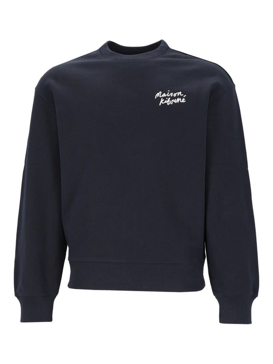 Maison Kitsuné Handwriting Comfort Sweatshirt Sweatshirts Blue