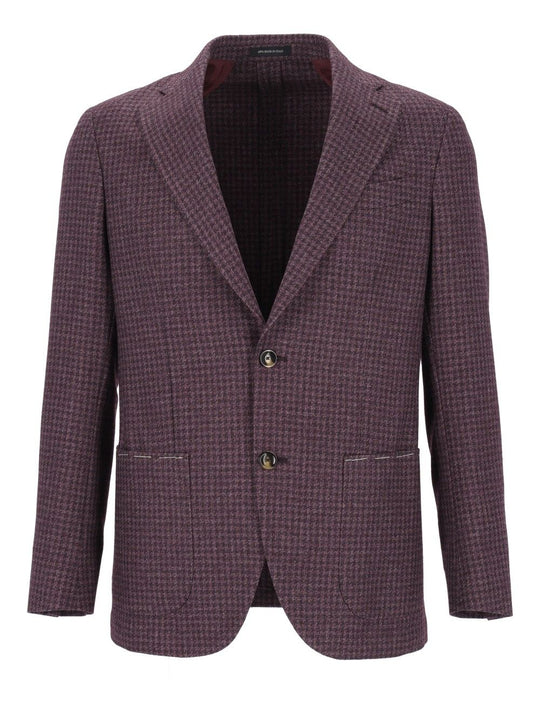 Blazer Pie De Poule Fusion Sfoderata R7 55 Lana 35 Cot 10 Cach Jackets Bordeaux