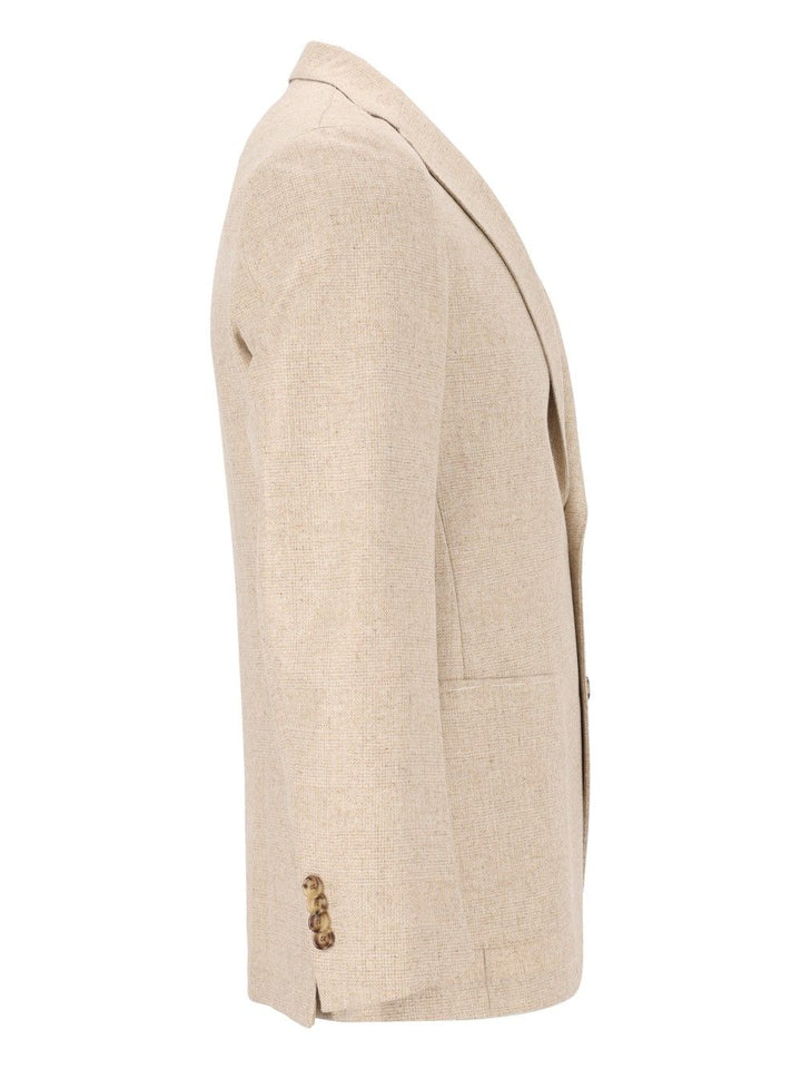 Al Duca D'Aosta Unlined Prince Of Wales Fusion Blazer Jackets - Beige | 1ef7ab31340fb92ba2165feb67f39c9ad50dafde