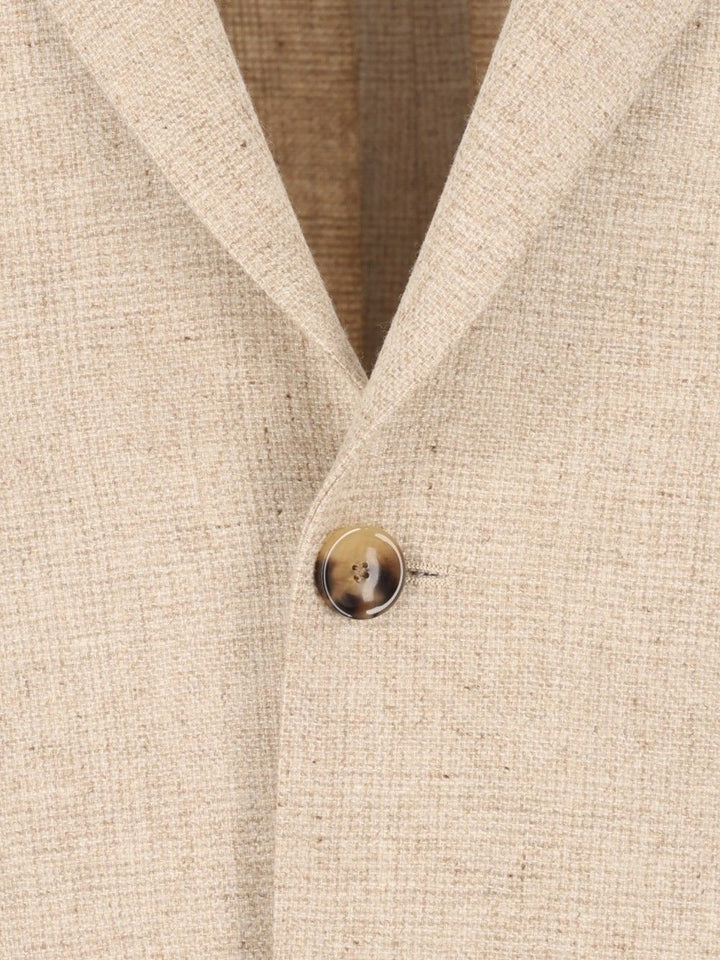 Al Duca D'Aosta Unlined Prince Of Wales Fusion Blazer Jackets - Beige | ce82f74521ecacaf9655e57bf8ed75b035d897f4