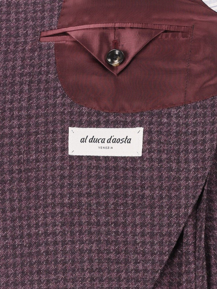 Al Duca D'Aosta Unlined Houndstooth Blazer Jackets - Bordeaux | 02a25e22cb7e638c4d6b4ed620409022ed45a32c