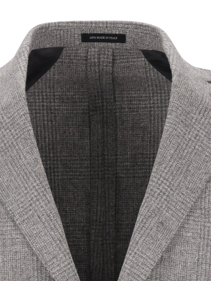 Al Duca D'Aosta Unlined Prince Of Wales Fusion Blazer Jackets - Grey | 4f7b434c62da915124cb58b70dbf523efffdfce2