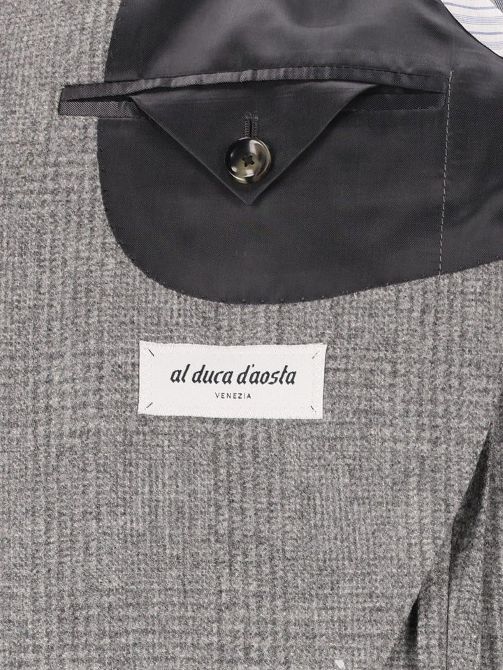 Al Duca D'Aosta Unlined Prince Of Wales Fusion Blazer Jackets - Grey | f77dd67ecf5da19a866f4d8c177b509cccea0b49