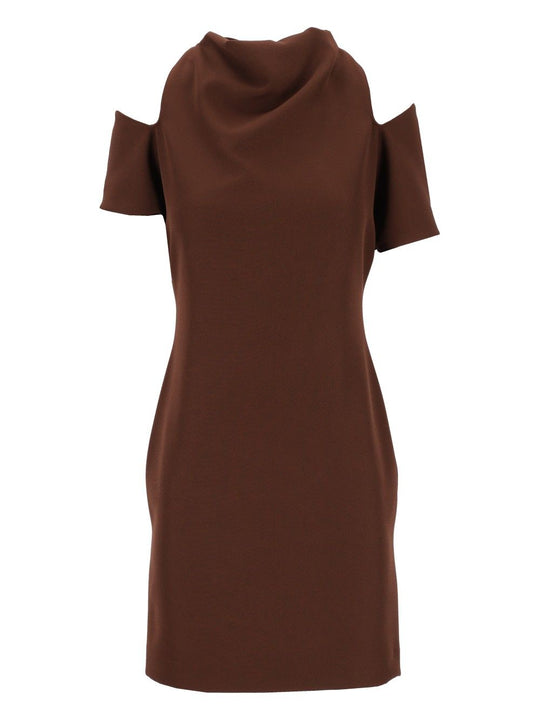 Abito Corto Cut Off Cady Dresses Brown