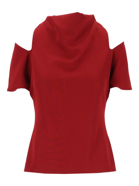 Blusa Maniche Cut Off Cady Tops Red