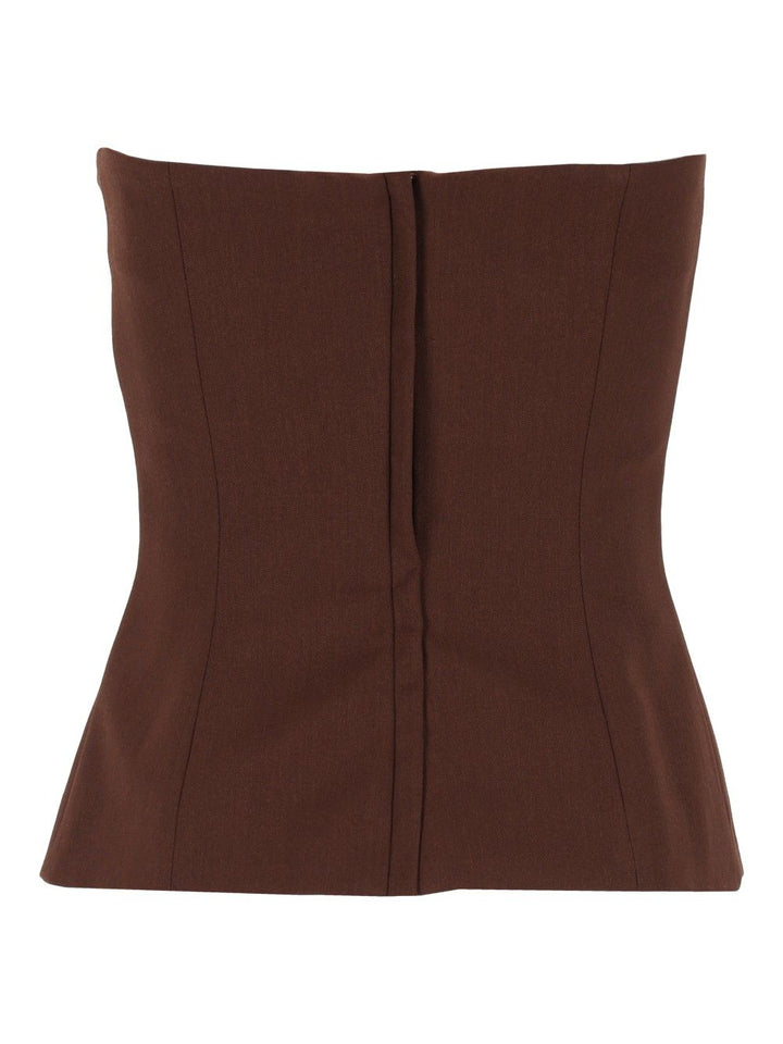 Federica Tosi Top Bustier Frescolana Tops - Brown | bf0358e7439c2b4367e39f65eb9901c3d93caf6e