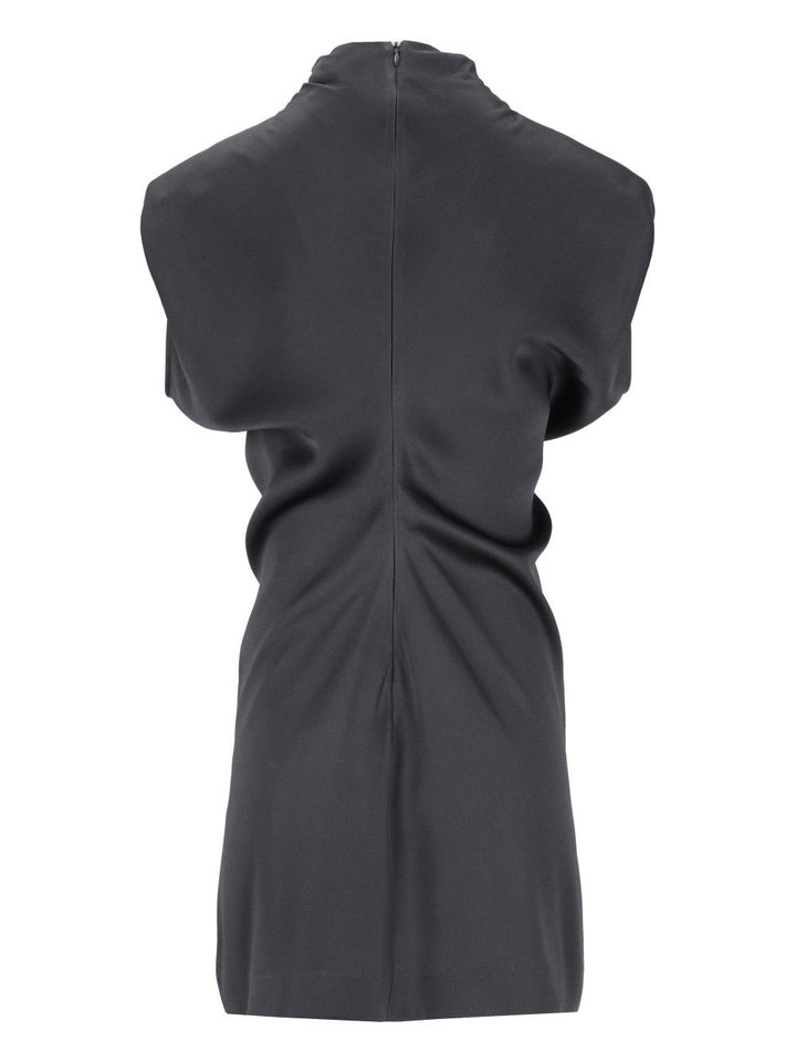 Federica Tosi Abito Corto Smanicato In Raso Unito Dresses - Grey | 910a66c5b09a9530c80eef02ddf8af986eb8c83e