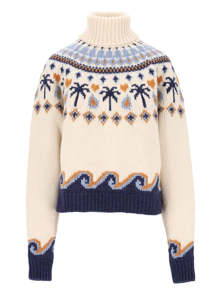 Alanui Sweet Winter Turtleneck Knitwear - White | d3381cb3f5363b2ac3bfa10bf2f01352b30dc629