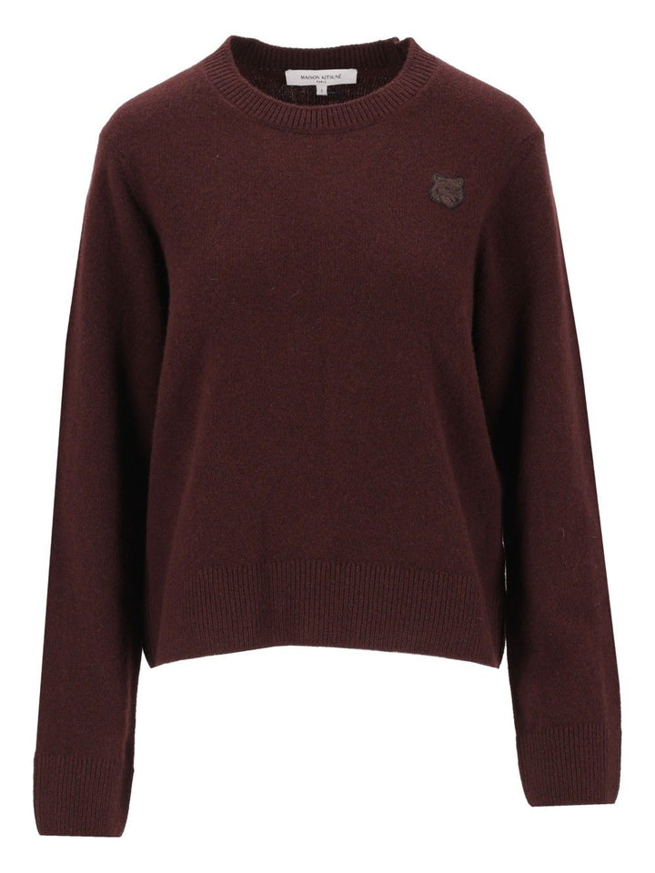 Maison KitsunÉ Fox Head Lambswool Comfort Jumper Knitwear - Brown | 5f4e6df393a7bd4768f77e3165da958e119e9ced