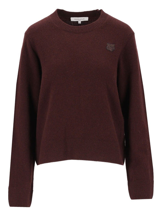 Fox Head Lambswool Comfort Jumper Knitwear Brown