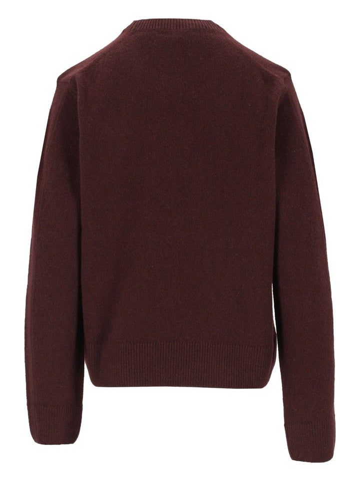Maison KitsunÉ Fox Head Lambswool Comfort Jumper Knitwear - Brown | 4bb7894fc1c7b1b3992fe017259509a7aad11826