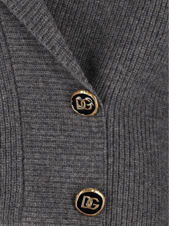 Dolce & Gabbana Cardigan Collo A Scialle Knitwear - Grey | ad31369f07a4e5814cb82bb8ed343627e2598812