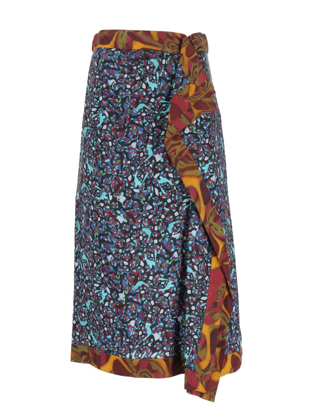 Dries Van Noten Wrap Midi Skirt With Abstract Multicolor Print Skirts - Multicolor | 9ad806ccff75818a375632700f834448c0dec092