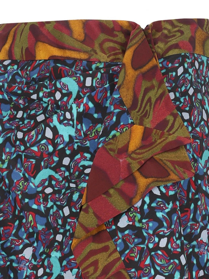 Dries Van Noten Wrap Midi Skirt With Abstract Multicolor Print Skirts - Multicolor | 8ce0c4e6eef5781ac78e3b99f06fed77d75acc6f