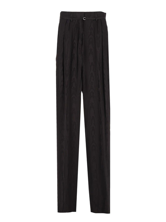 Peacha Moire Viscose Pants Trousers Black