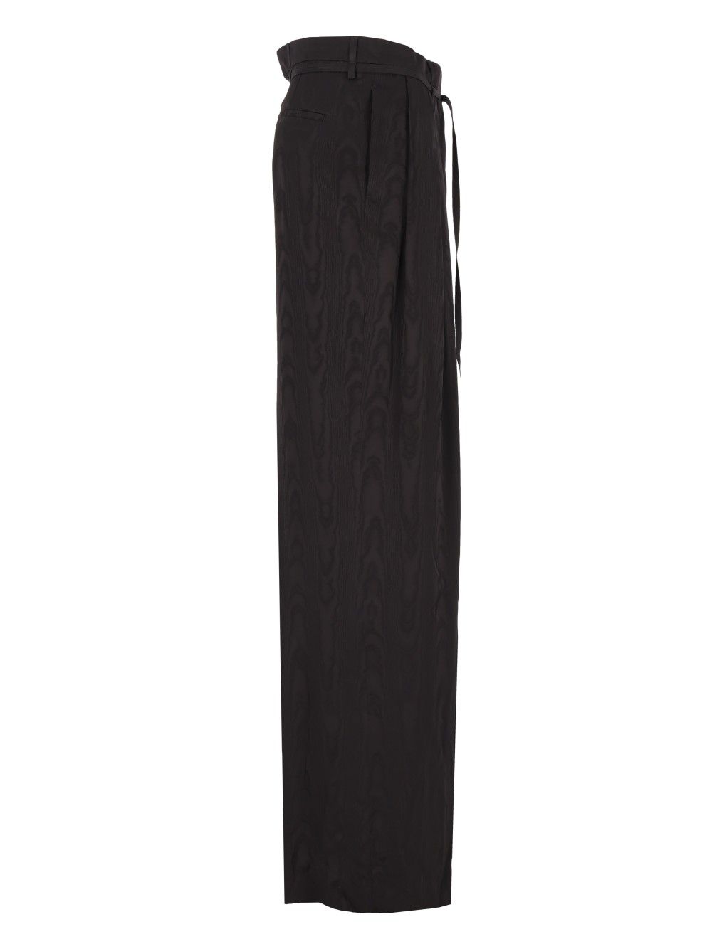 Dries Van Noten High-Waisted  Moiré Motif Trousers - Black | 3570db8ceaaa5008e58de0b0b4c6d5f91f68d4ea