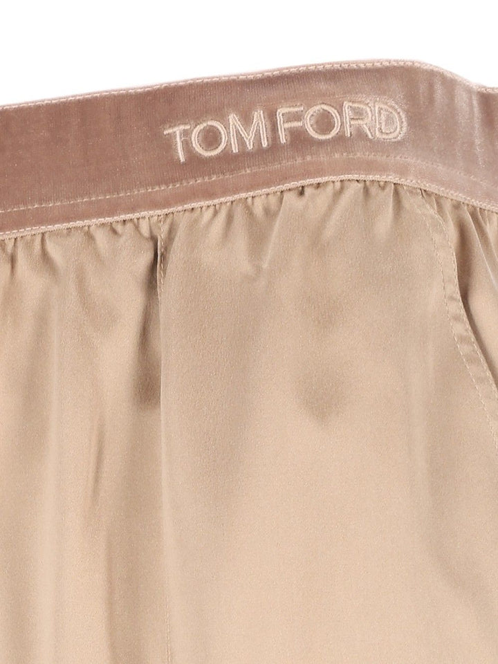 Tom Ford Peach-Feel Silk Satin Pj Pants Trousers - Beige | 4e182f9f786d40628d8ce83ace1564cc5ddd24cd
