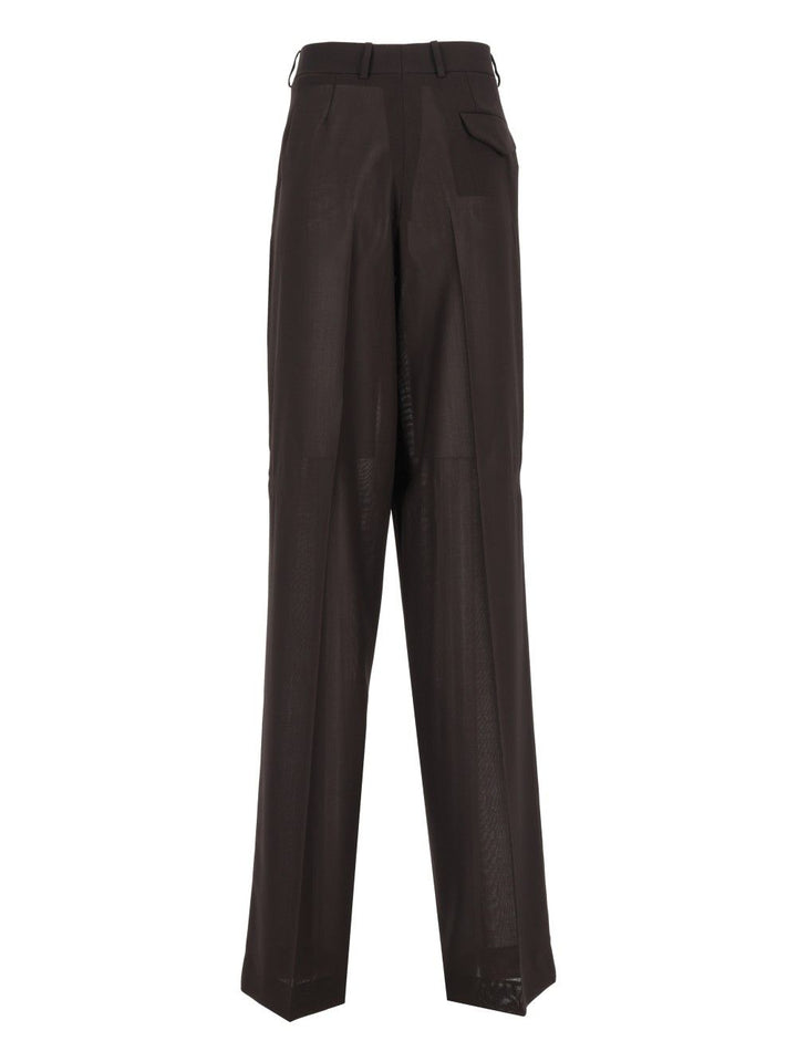Tom Ford Light Virgin Wool Tailored Wide Leg Pleated Straight Pants Trousers - Brown | e4aaa2a04ba71fa31380cdce706199ed83f19b0b