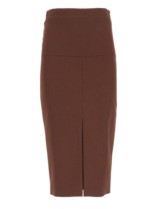 Gonna Longuette Frescolana Skirts Brown
