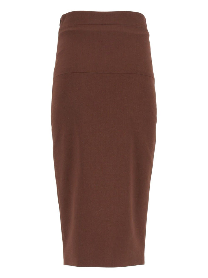 Federica Tosi Gonna Longuette Frescolana Skirts - Brown | 9af44c94e2ee9363f409b0af649cf33760b7eadc