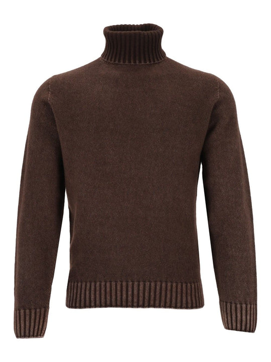 Maglieria Dolcevita Tinto Capo F5 90 Lana 10 Cach Knitwear Brown