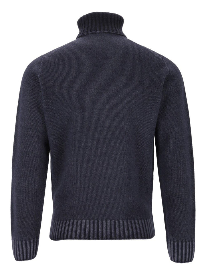 Al Duca D'Aosta Turtleneck Sweater Knitwear - Blue | 7ee2a54ea834574a69db17aa56008fc9310e2bfa