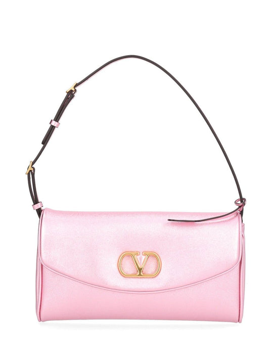 Devain Small Shoulder Bag Nappa Laminata/Vit.Soft Grain Lam/A.Bras Shoulder Bags Rose