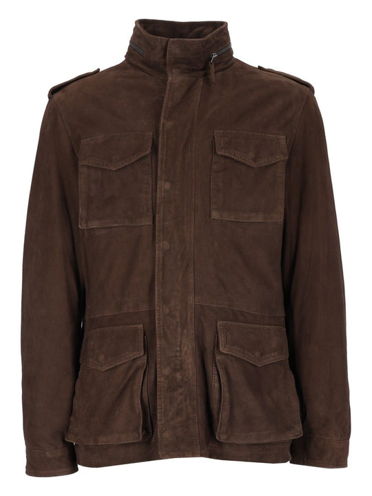 Field Jkt 100 Suede Interno 100 Lana Jackets Brown