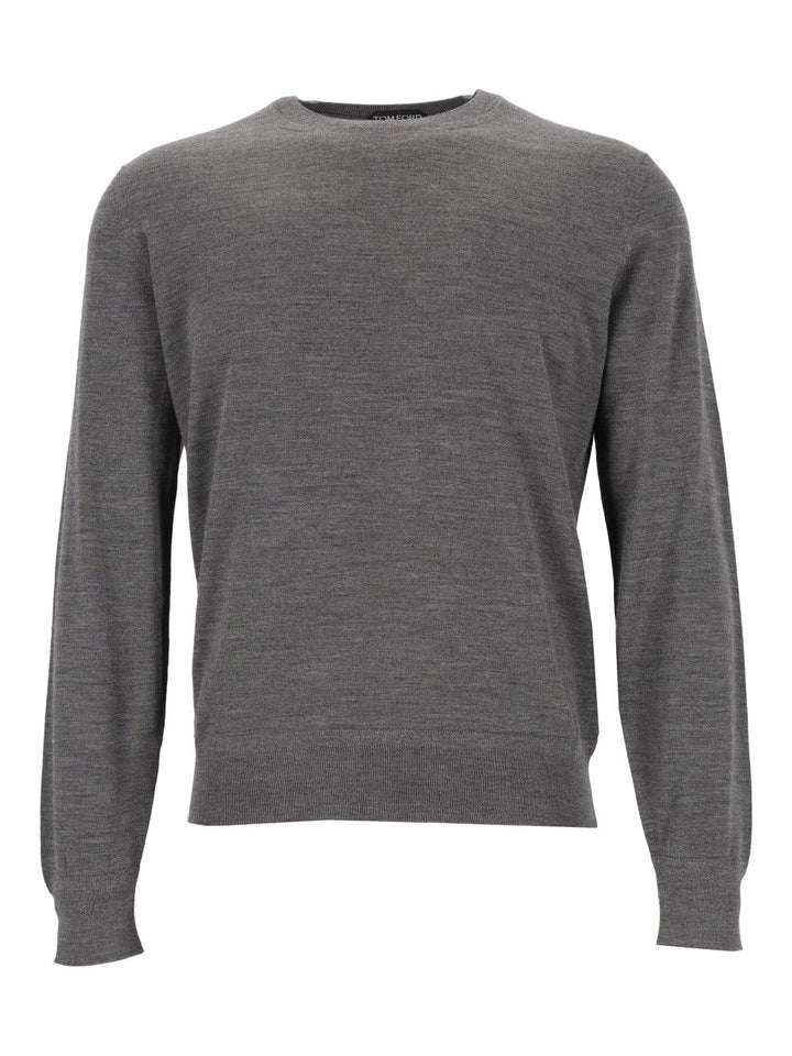 Tom Ford Crew Neck Sweater Knitwear - Grey | 6fa1424d8eeae58aeed34660889b32e872eee165