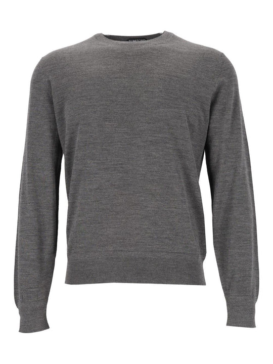 Crew Neck Sweater Knitwear Grey