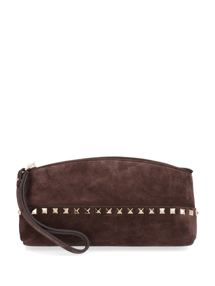 Valentino Garavani Suede Pouch Small leather goods - Brown | ff510a175c07703d52bc70c79df99daf801a6cc0