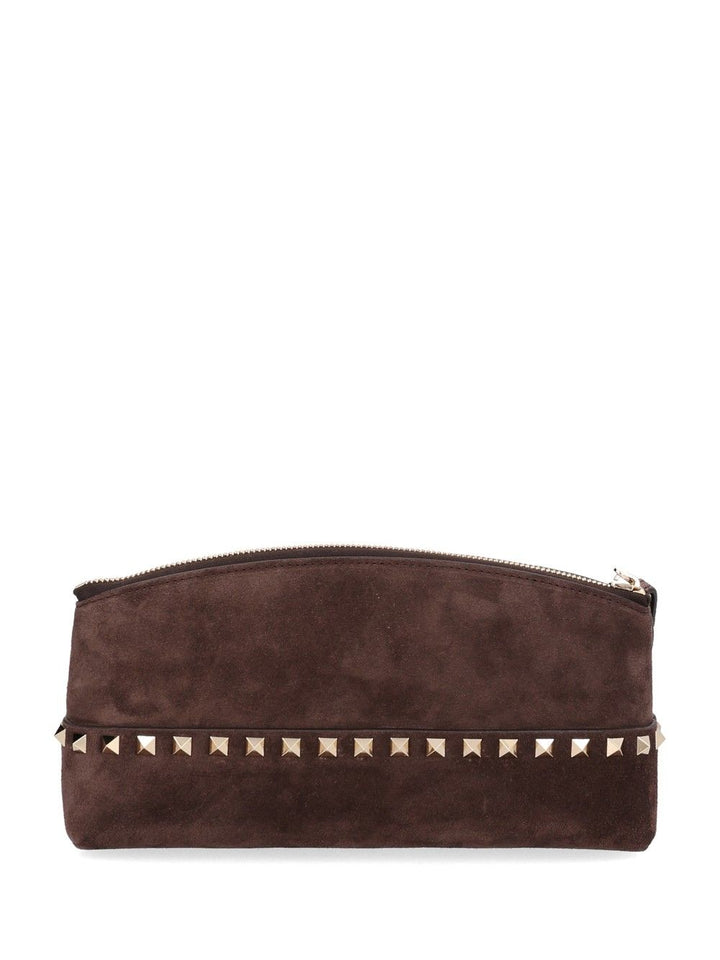 Valentino Garavani Suede Pouch Small leather goods - Brown | a4c8da90177c1be799a31ec60754a706d4f20df1