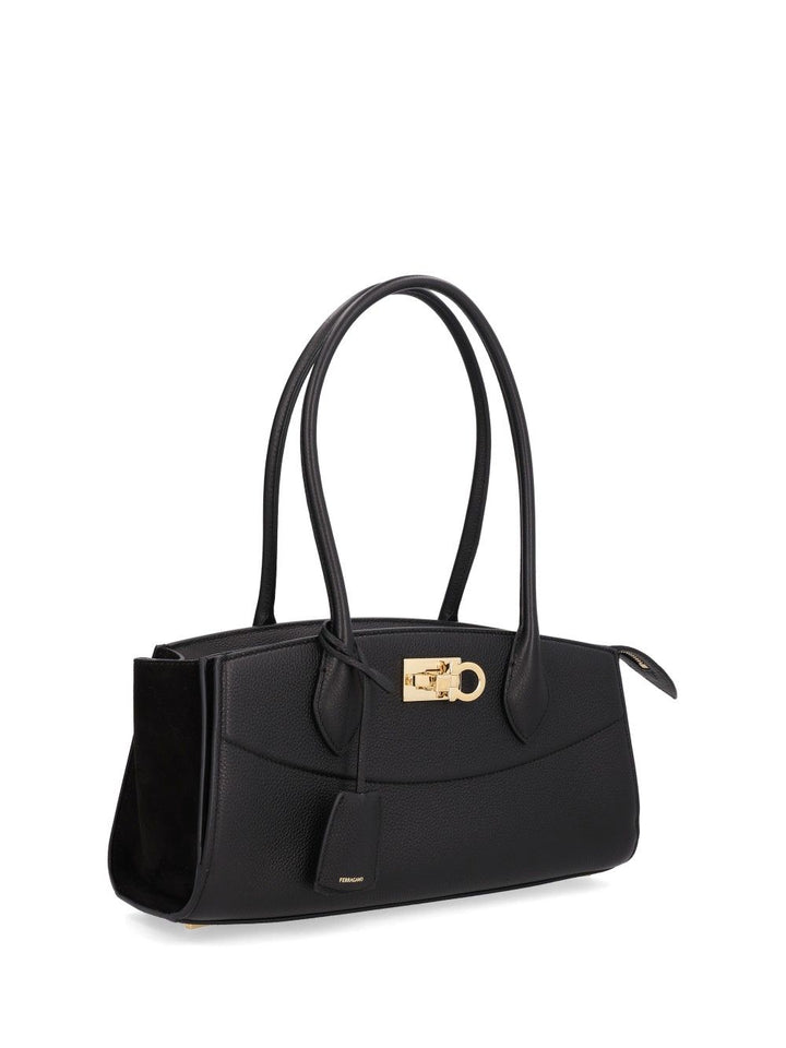 Ferragamo The New Studio Soft Ew Shoulder Bags - Black | 2b80f7af4cb1ff560a8cbab8bc9390cdc00b56e9