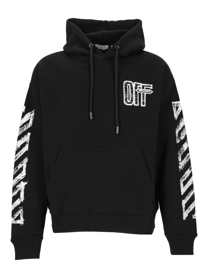 Off-White Motion Arrow Skate Hoodie Sweatshirts - Black | 19a9a3cece0d326073b71f8dce6b92000d216c12