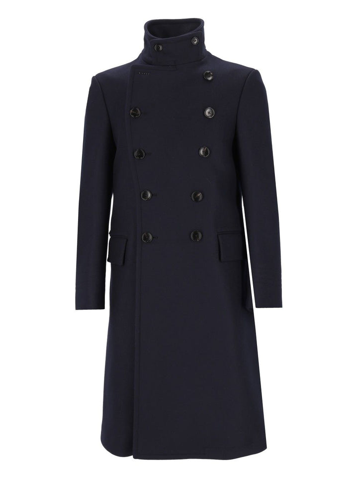 Tom Ford Double-Breasted Coat Coats - Blue | 967d01e7d913261a0c66503bca2ba2078248c77f