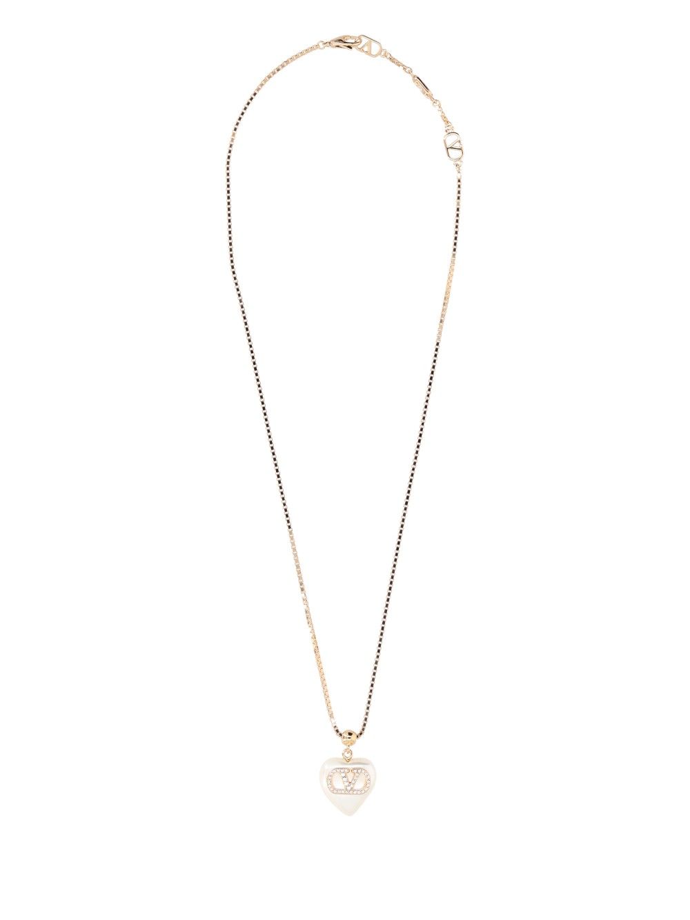 Valentino Garavani Vlogo Signature Strass Necklace (L.42) Metallo/Strass/Perla Jewelry - Gold | 1dfde6c8be8532b22f234424ddefe27c74dc9a0a
