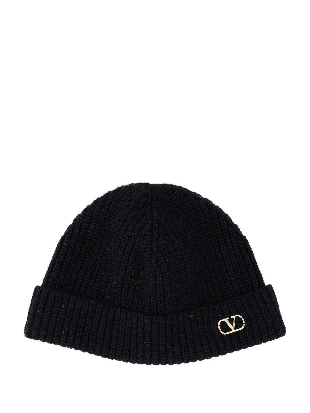 Valentino Garavani Knitted Beanie Hats - Black | 7ea5d354230bc30edce8a019a812ed4b4c5ee213
