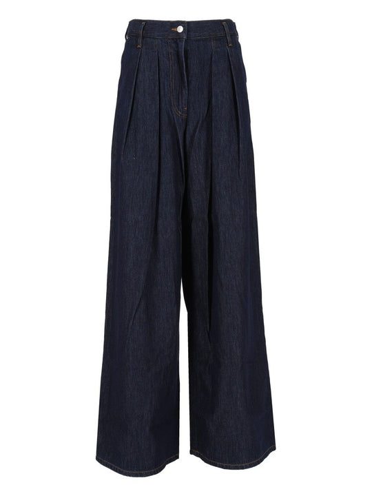 Pamplona Denim Pants Wide Leg Trousers Blue