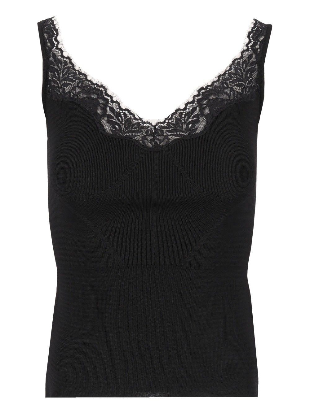 Self-Portrait Sleeveless Knitted Top Tops - Black | 33cec67f650fe6abf294b2638fcd4837ce037471