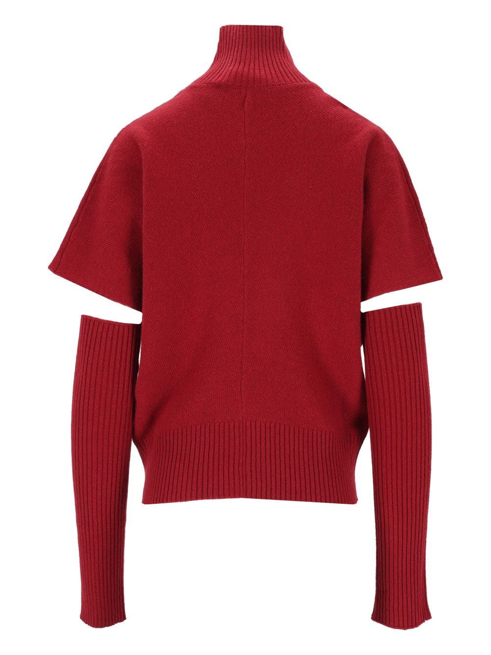 Federica Tosi Maglia M/M Collo Alto Con Manicotti -Lana Merino/Cashmere Knitwear - Red | 988367a7cfda4898ac7a8ffcdc38e03603083502
