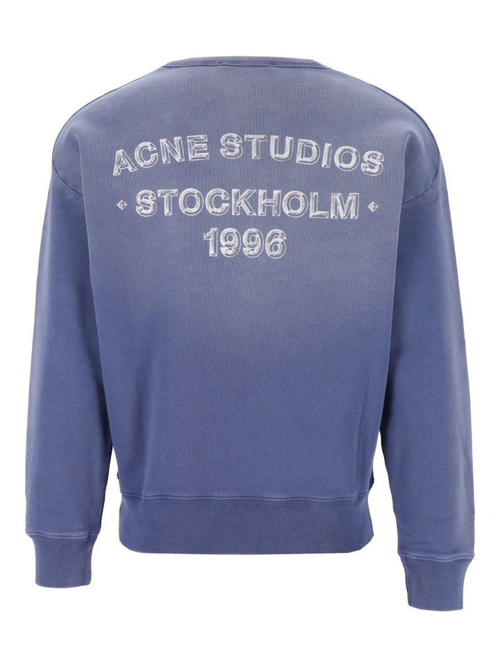 Acne Studios Sweatshirt With Spray Logo Knitwear - Blue | 3ae210b06279bdad9b2b6974c52868bcff749c13