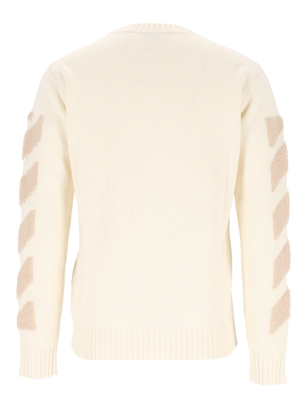 Off-White Diagonals Fuzzy Knit Crewneck Knitwear - White | 00fb2b907f66958d87755f409215298eecc11048