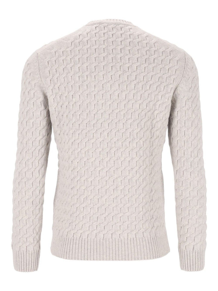 Al Duca D'Aosta Giro Treccia 3d 100 Lana Knitwear - Grey | 1db1ed3c28a19da2c84d3a6a57a7e99603a876b1