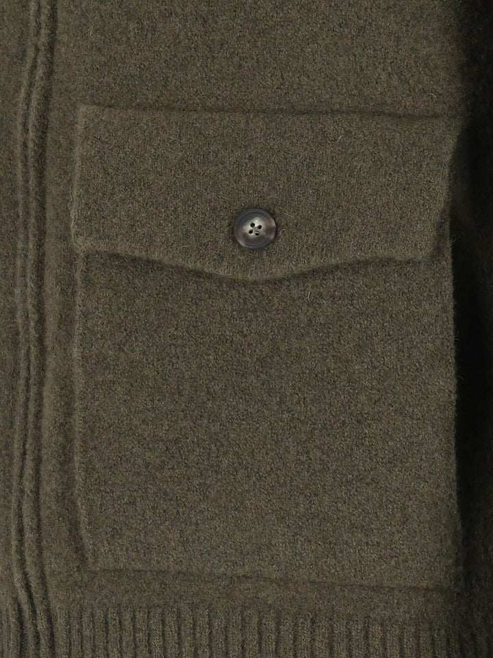 Al Duca D'Aosta Cardigan Zip 2 Tasche 93 Lana 6 Pa 1 Elastan Knitwear - Green | 498eb2360eeb1bb44e0dedf460c6a92bb4c34599